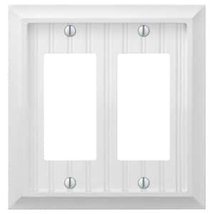 Cottage 2 Gang Rocker Composite Wall Plate - White