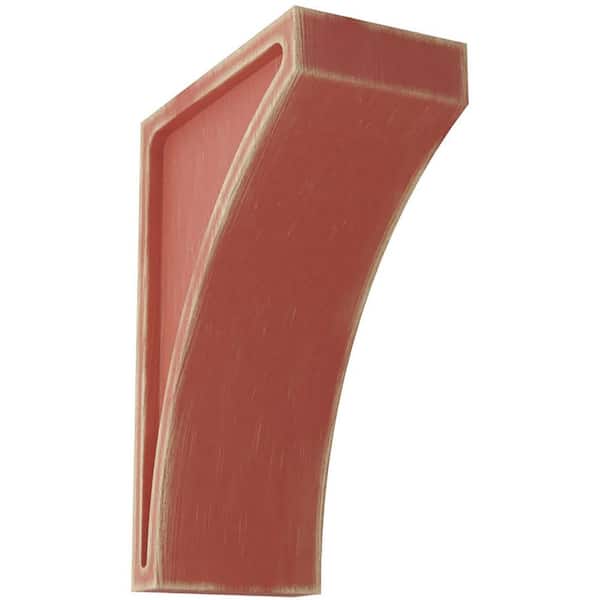 Ekena Millwork 3 in. x 8 in. x 5-1/2 in. Salvage Red Medium Lawson Wood Vintage Decor Corbel