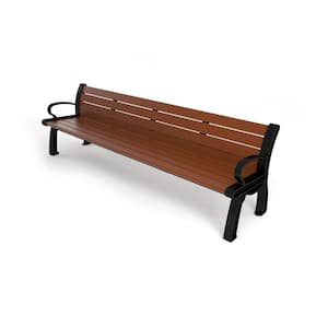 8 ft. Heritage Bench - Brown with Black Frame