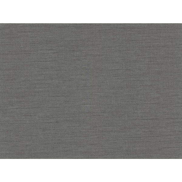 A-Street Prints Essence Dark Grey Linen Texture Dark Grey Wallpaper Sample