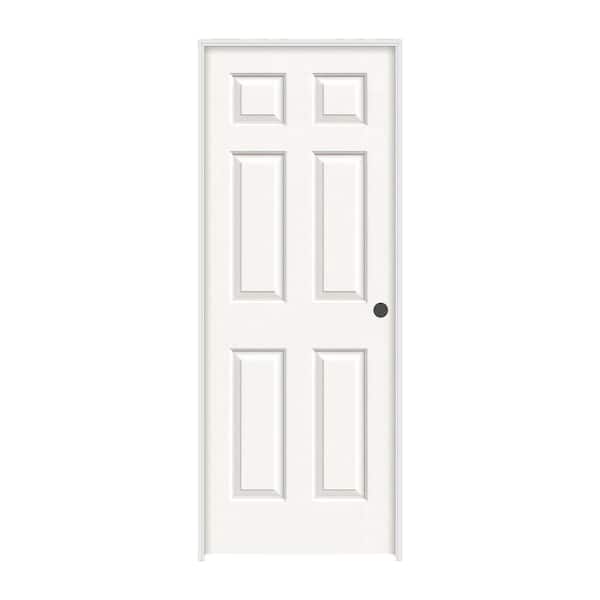 JELD-WEN 28 in. x 80 in. Colonist White Painted Left-Hand Textured Molded Composite Single Prehung Interior Door