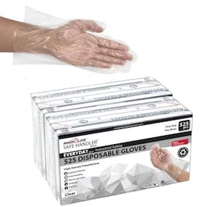 OSFM 0.65 g 11.5 in. Disposable High-Density Polyethylene Long Cuff Poly Multi-Purpose Gloves in Clear (1050-Count)