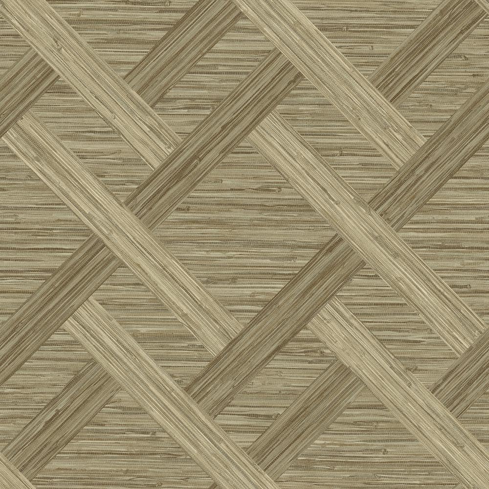 SURFACE STYLE Java Weave Latte Vinyl Peel and Stick Wallpaper Roll ...