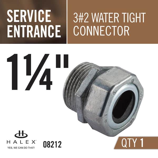 1-1/4 Halex 08112B Water Tight Connectors for Service Entrance Cables Zinc Die Cast 10 Piece