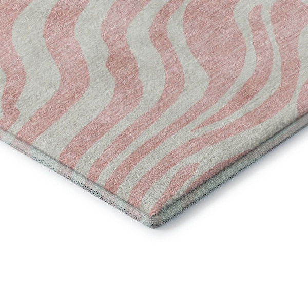 Mayfield Premium Machine Washable Abstract AMF1042 Pink 8 ft. x 10 ft. Area Rug