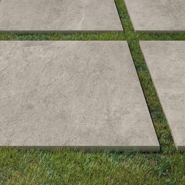 Corso Italia Sample - Slate White 6 in. x 6 in. x 0.75 in. Stone Look Porcelain Paver