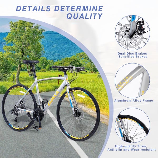 Zeus Ruta 24 Speed Hybrid Bike Disc Brake 700 C Road Bike For