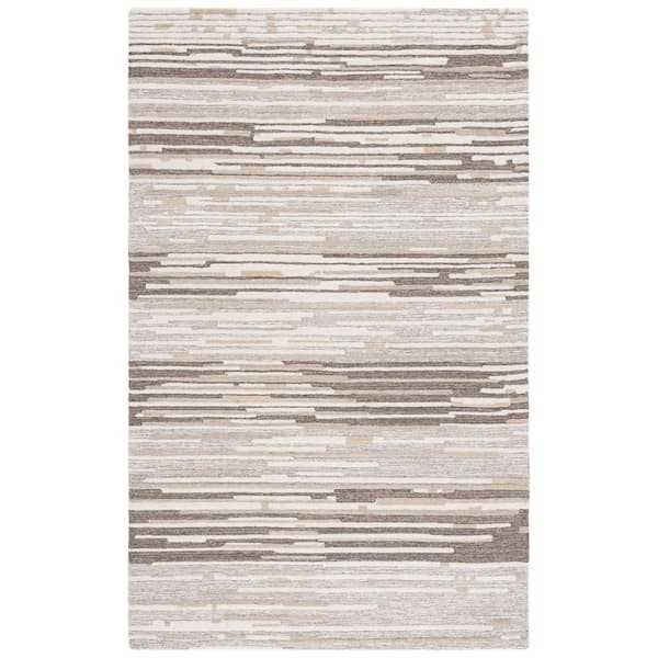 SAFAVIEH Martha Stewart Natural/Beige 4 ft. x 6 ft. Abstract Striped Area Rug
