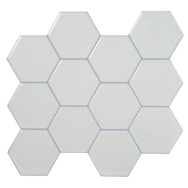 Simplify Peel & Stick Wall Tile 4 Pack in Hexagon White