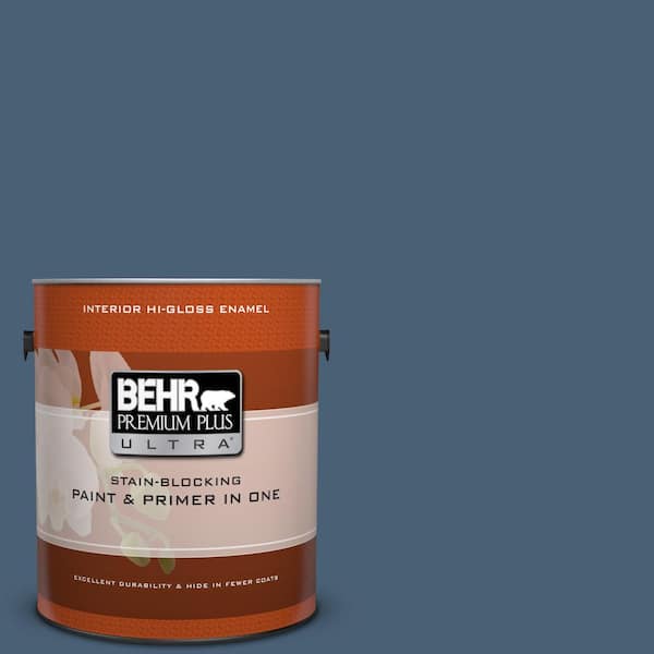 BEHR Premium Plus Ultra 1 gal. #PPU14-19 English Channel Hi-Gloss Enamel Interior Paint and Primer in One