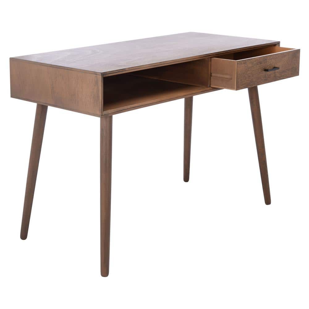 Remy Brown Mid-Century Wood Writing Desk with Drawer
