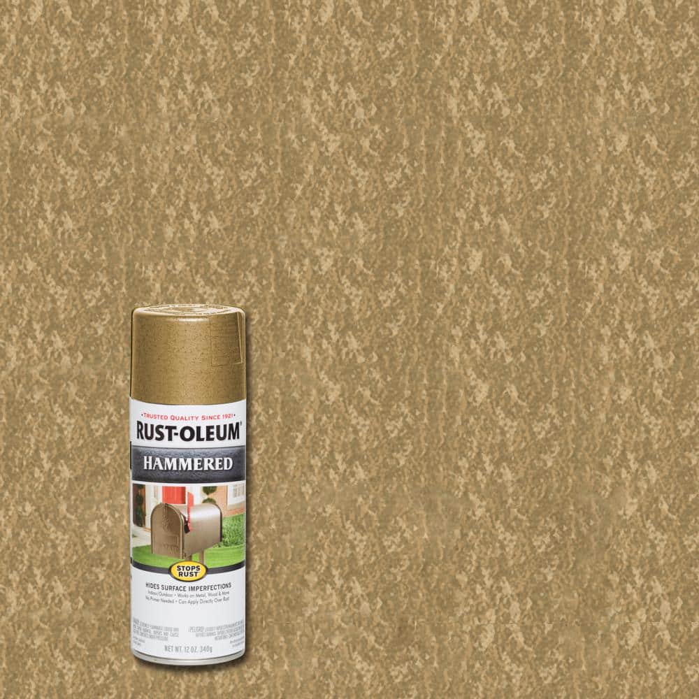 2 Cans Rust-Oleum Universal Spray Paint Forged Hammered Gold 12 Oz Ea  342917