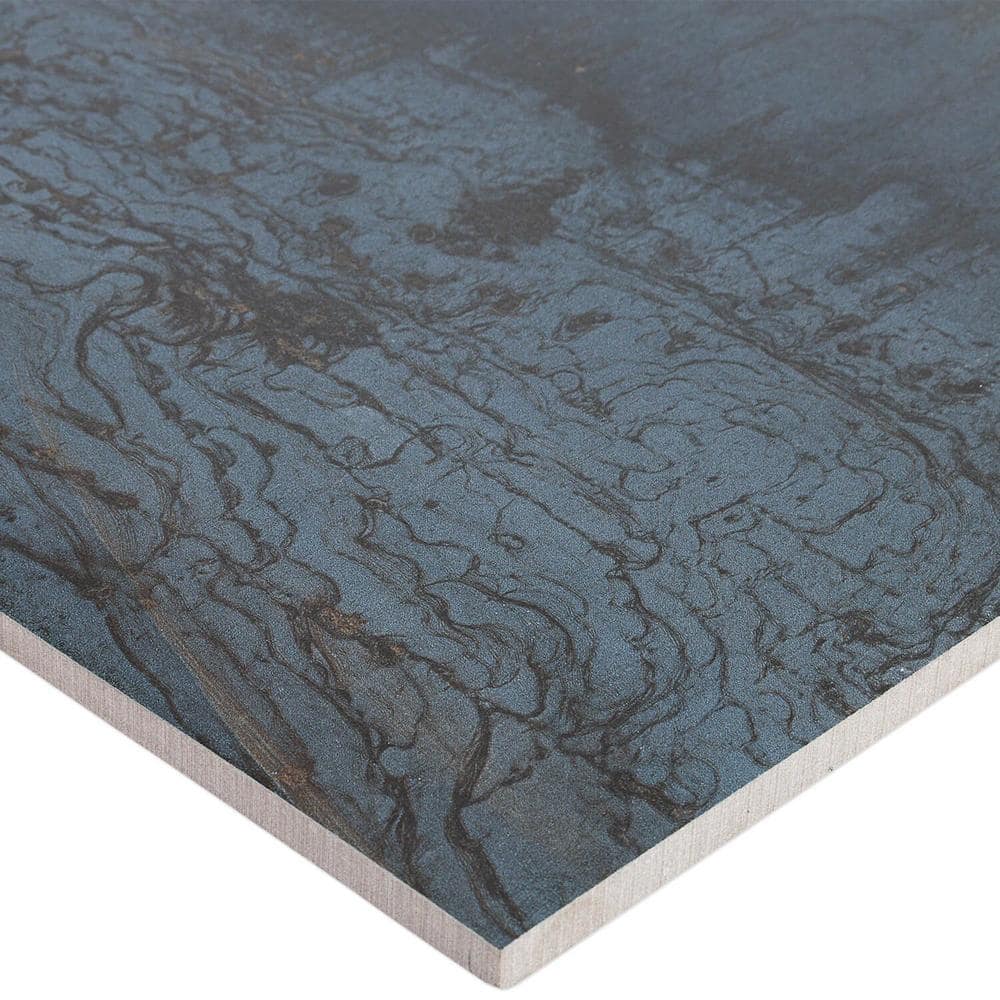 Blue 12x24 Matte Porcelain Metal Look Tile