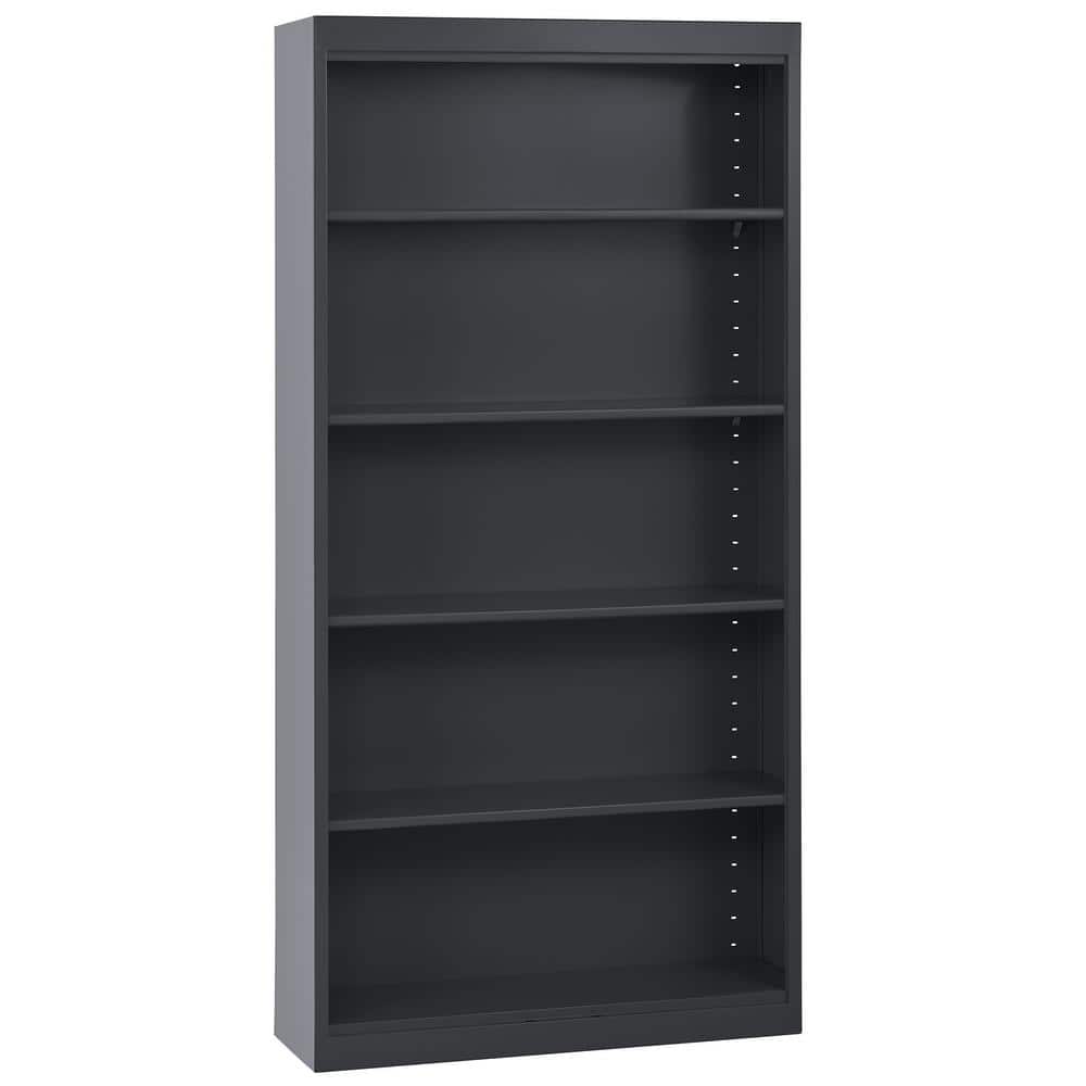 Welded 72 in. Tall Black Metal Standard Bookcase