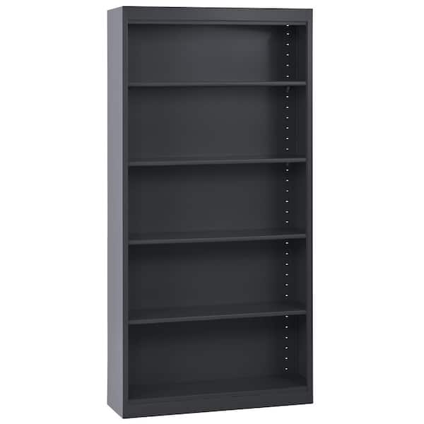 Welded 72 in. Tall Black Metal Standard Bookcase
