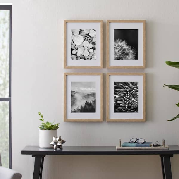 Matted to Scoop Profile with White Mat Wall Frame, Black, Sold by at Home
