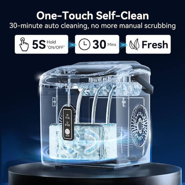 SIMZLIFE 9.4 in. 26.5 lb. Bullet Ice Countertop Portable Ice Maker