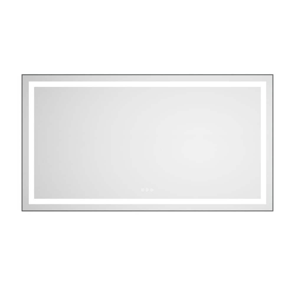 55 in. W x 30 in. H Rectangular Frameless LED Anti-Fog Wall Mount Bathroom Vanity Mirror in Gun Ash price history on PriceWatchPro