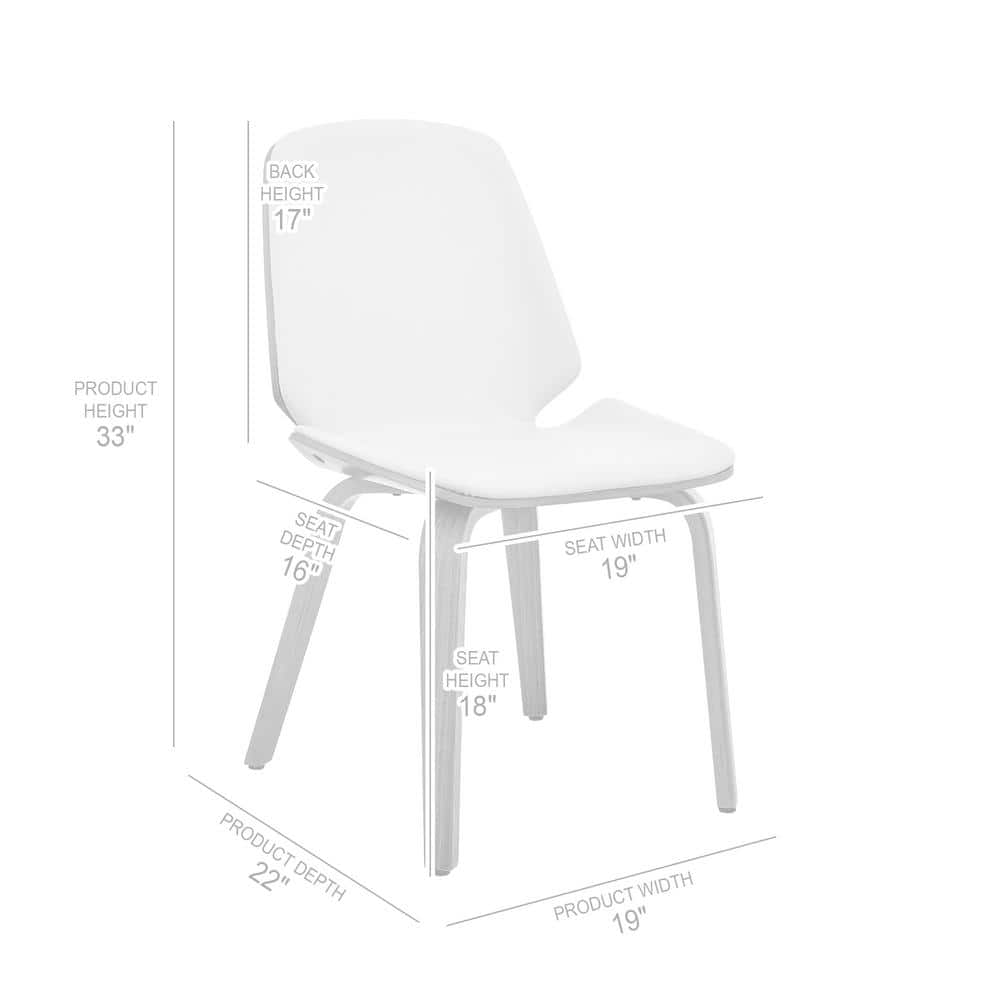 Gray Faux Leather & Walnut Wood Upholstered Side Chair