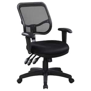 Rollo Mesh Adjustable Height Office Chair in Black with Arms