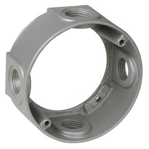 1-Gang Metallic Round Box Extension with 4 1/2 in. Holes