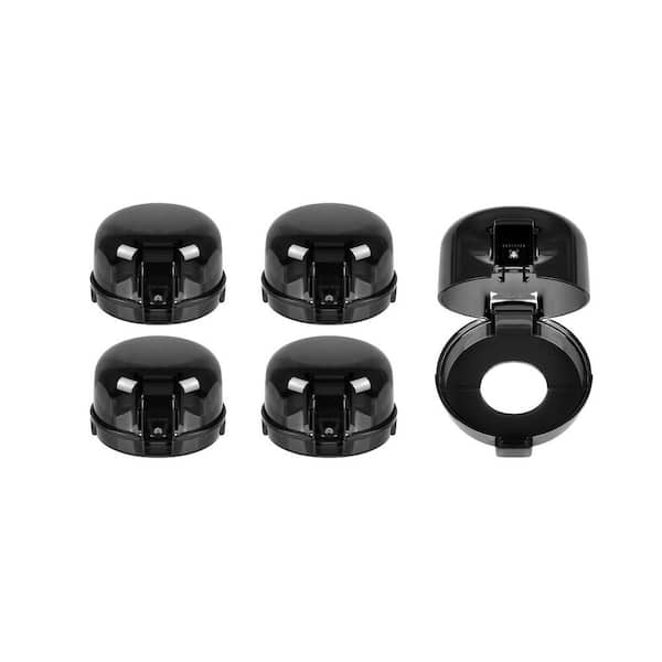 Kitchen Stove Knob Covers with Adhesive, Heat-Resistant-Universal Size Gas Stove in Black (5 Packs)