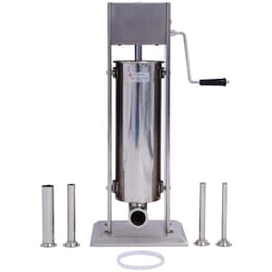 Stainless Steel Commercial Sausage Stuffer, 11 lbs. /5L Dual Speed Vertical Sausage Maker, Meat Filler with 4 Stuffing