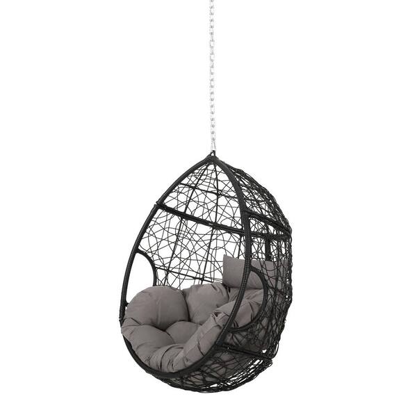 Miscool Anky 2 ft. Hanging Egg Hammock Chair with Gray Cushion (without Stand)