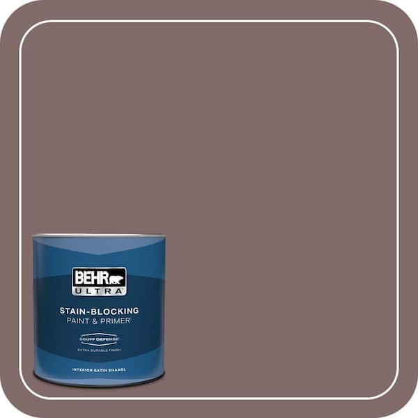 BEHR ULTRA 1 qt. #MQ1-41 Autumn Ashes Extra Durable Satin Enamel Interior Paint & Primer