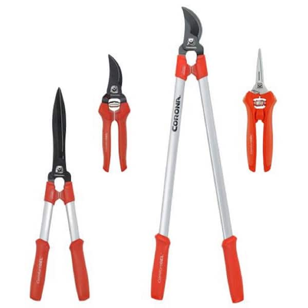 4-Piece Garden Tool Starter Kit (Hedge Shears, Pruner, Lopper and Micro Snips)