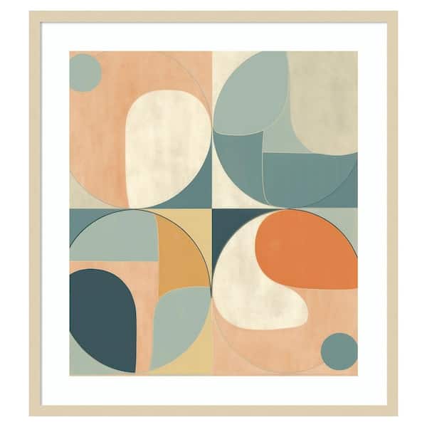 Amanti Art Shapes in Concert by Irena Orlov 30 in. W x 33 in. H. Wood Framed Wall Art Print Framed in Brown