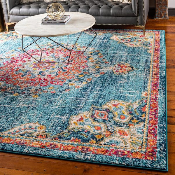 Penrose Alexis Blue 7' 1 x 7' 1 Area Rug