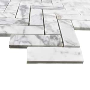 RockArt Herringbone Marble 12 in. x 12 in. Polished Natural Stone Mosaic Tile (11.302 sq.ft./Case)