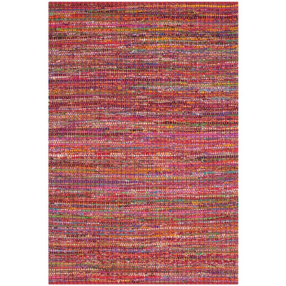SAFAVIEH Nantucket Red 4 ft. x 6 ft. Striped Area Rug NAN220C-4 - The ...