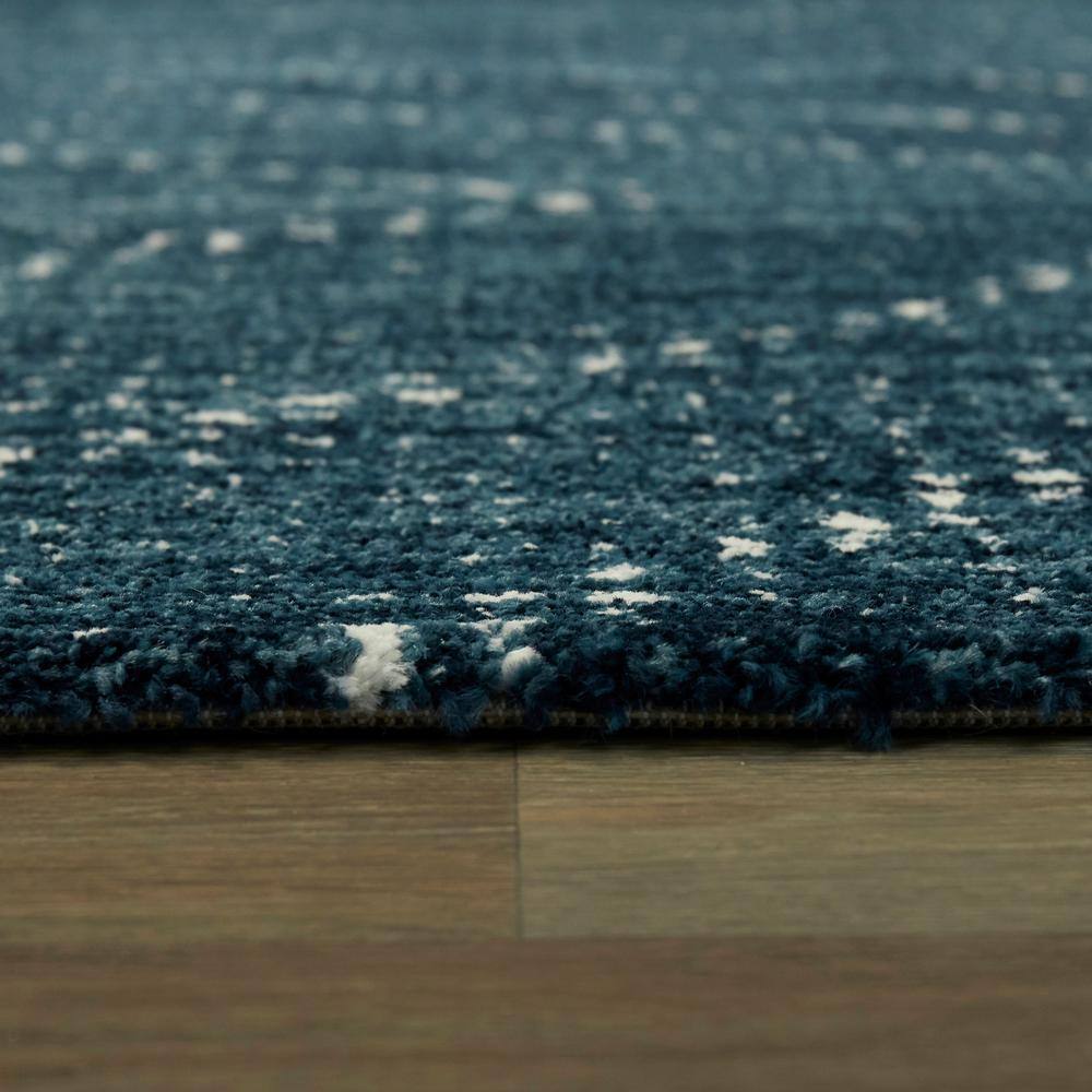 Dark Blue Geometric Synthetic 6' x 9' Reversible Rug