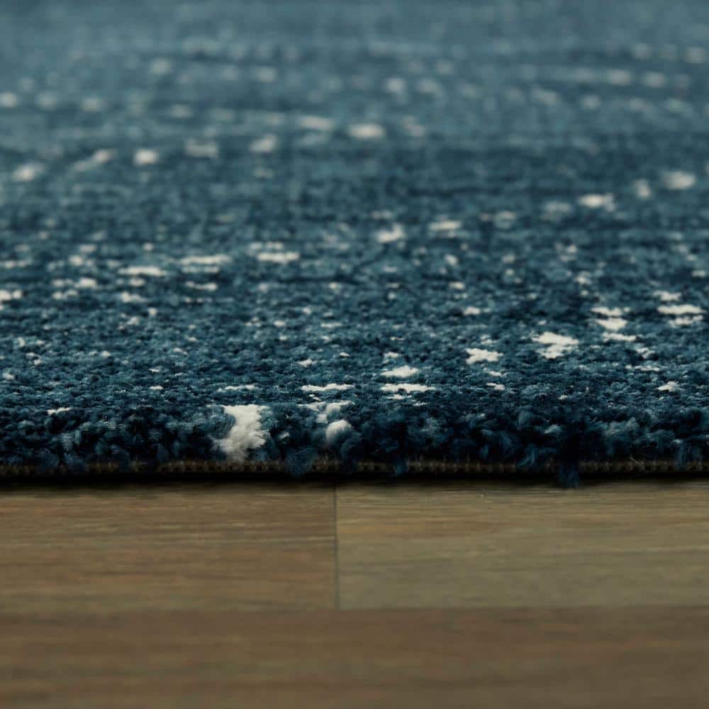 Sienna Dark Blue Geometric Synthetic 8' x 10' Area Rug