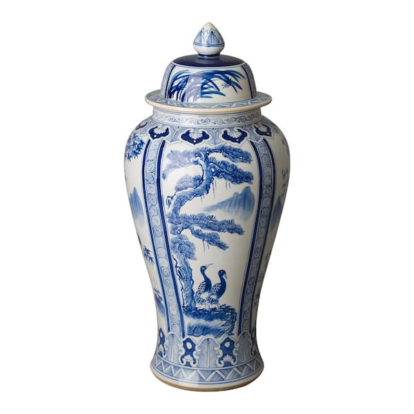 Emissary Large 38.5 in. H 4 Seasons Ceramic Jar