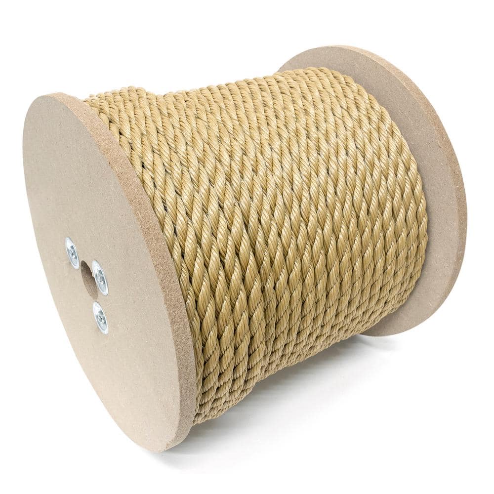 1/2 inch Poly Dacron Rope 3 Strand Twisted 1200' 