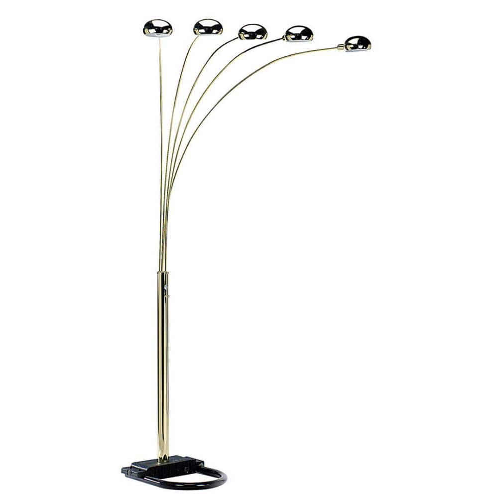 "84"" Tall Metal Floor Lamp with Polished Brass finish and 5 adjustable Arch Arms" price history on PriceWatchPro