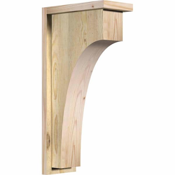 Ekena Millwork 6 in. x 12 in. x 24 in. Douglas Fir Huntington Rough Sawn Corbel with Backplate