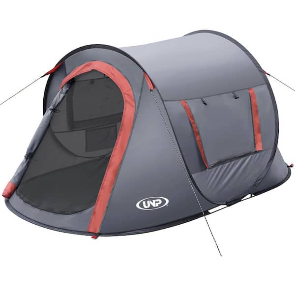 Tenleaf 7.2 ft. x 4.5 ft. Gray 2-Person Outdoor Portable Easy Pop Up Shade Beach Camping Tent with Carrying Bag