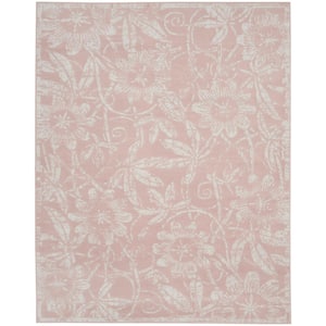 Whimsicle Pink 8 ft. x 10 ft. Floral Contemporary Area Rug
