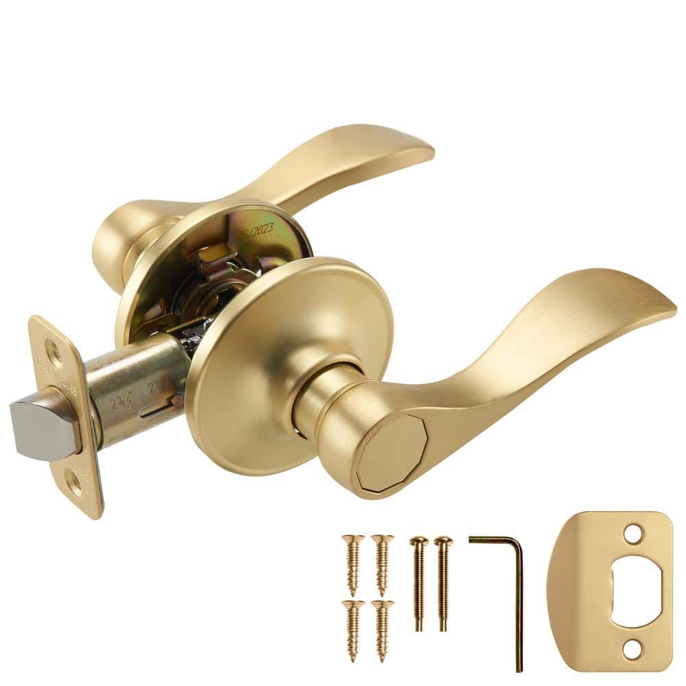 Springdale Door Handle for Passage Hall and Closet Doors - Satin Gold Door 