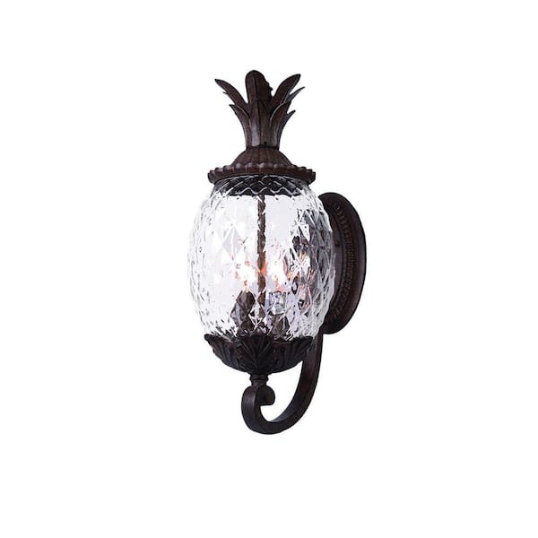 Lanai Collection 3-Light Black Coral Outdoor Wall Lantern Sconce