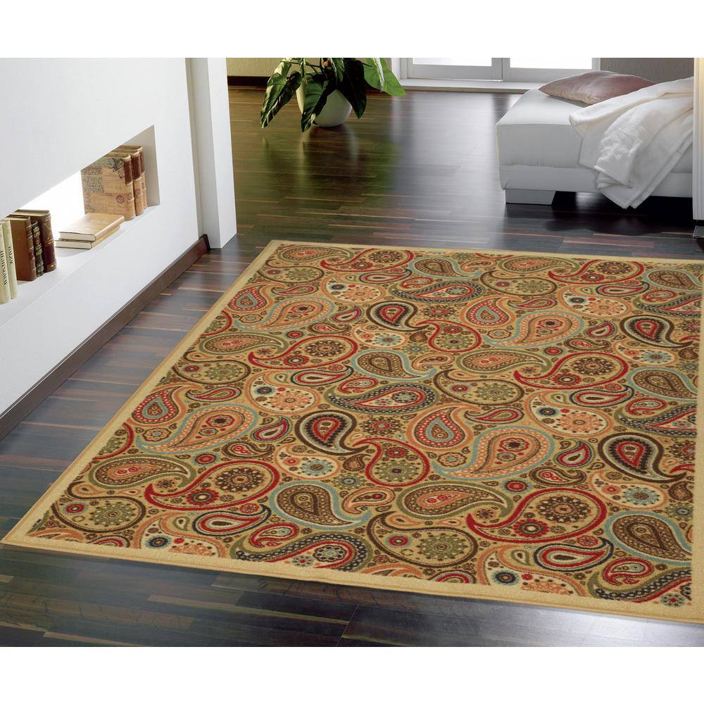 Ottomanson Ottohome Collection Contemporary Paisley Design 5 ft. x 6 ft