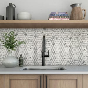 Lamora Capri 3 in. x 3 in. Glazed Ceramic Hexagon Mosaic Tile Sample