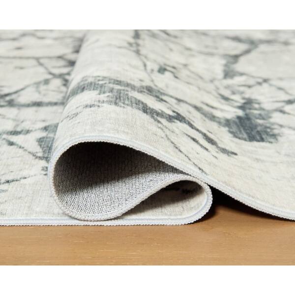 Tobinbury 8 ft. x  10 ft. Beige/Light Gray Abstract Washable Area Rug