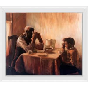 The Thankful Poor by Henry Ossawa Tanner Galerie White Framed Typography Oil Painting Art Print 24 in. x 28 in.