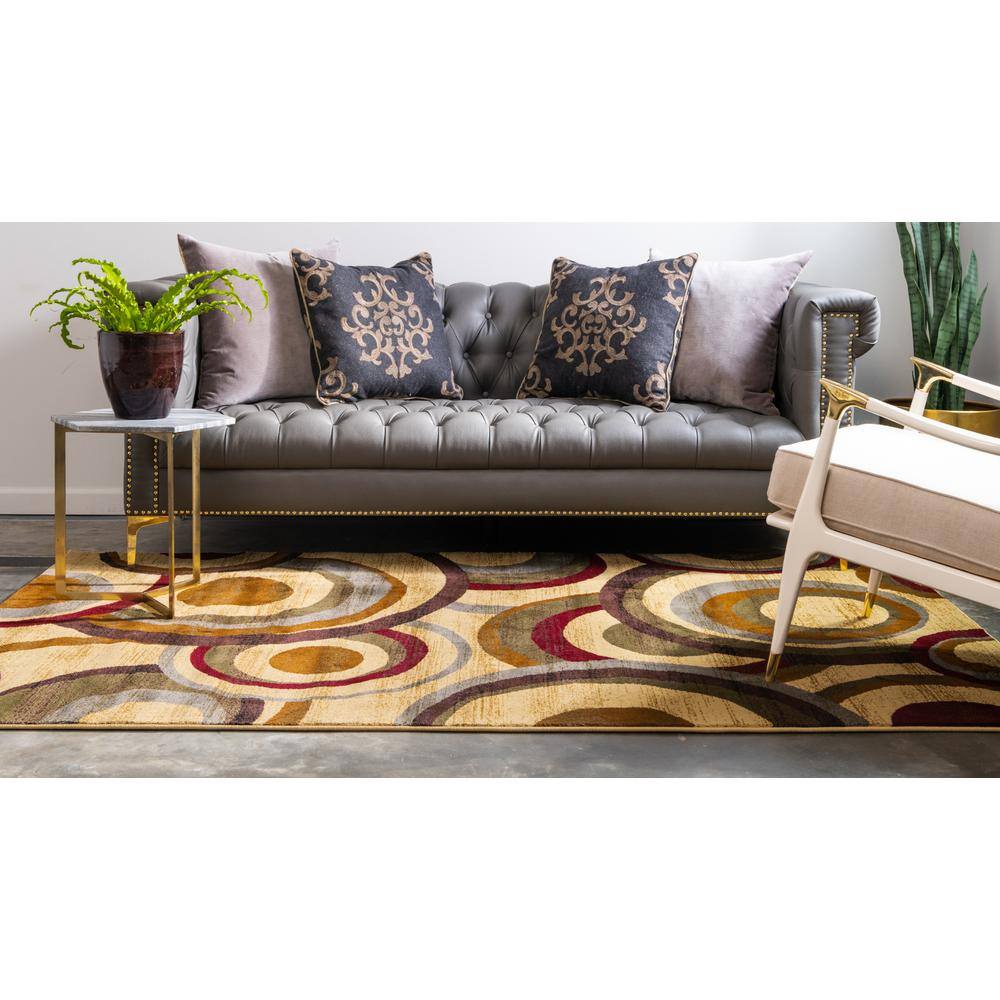 Braided Black Geometric 4' x 6' Synthetic Rectangular Rug