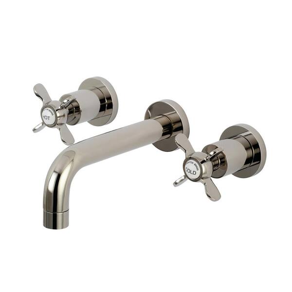 Kingston Brass Essex 2-Handle Wall-Mount Bathroom Faucets in Polished Nickel